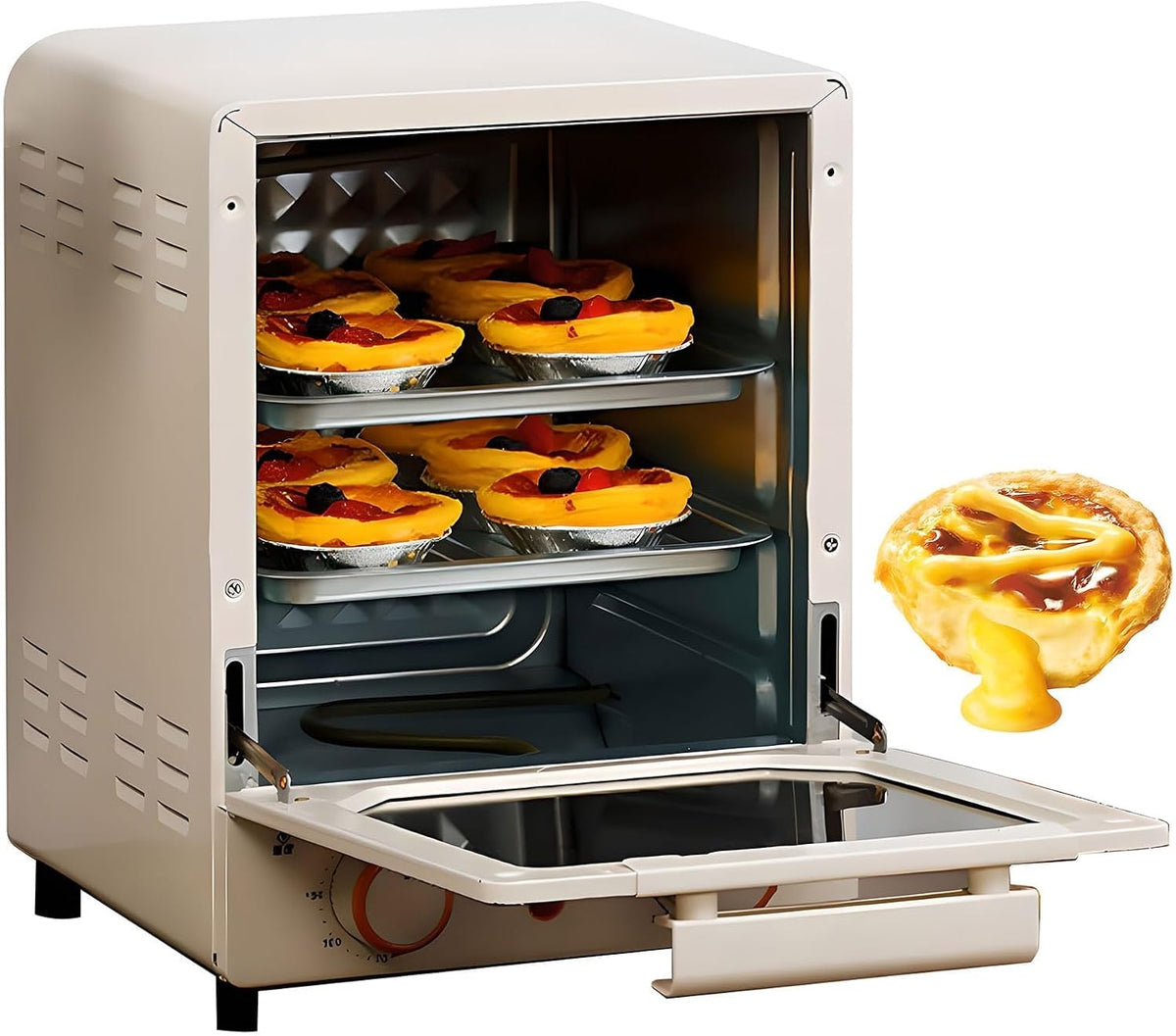 grille-pain, 235 x 240 x 315 mm – et il pèse 2,23 kg | Blanc, Mini four à convection 2 en 1 avec commandes réglables pour cuire