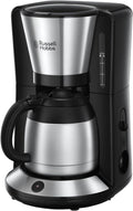 Russell Hobbs machine à café, cafetière – 1 L | 1100 W, Noir/Argent – verseuse Isotherme | Auto Off, antigoutte – ) 24020-56