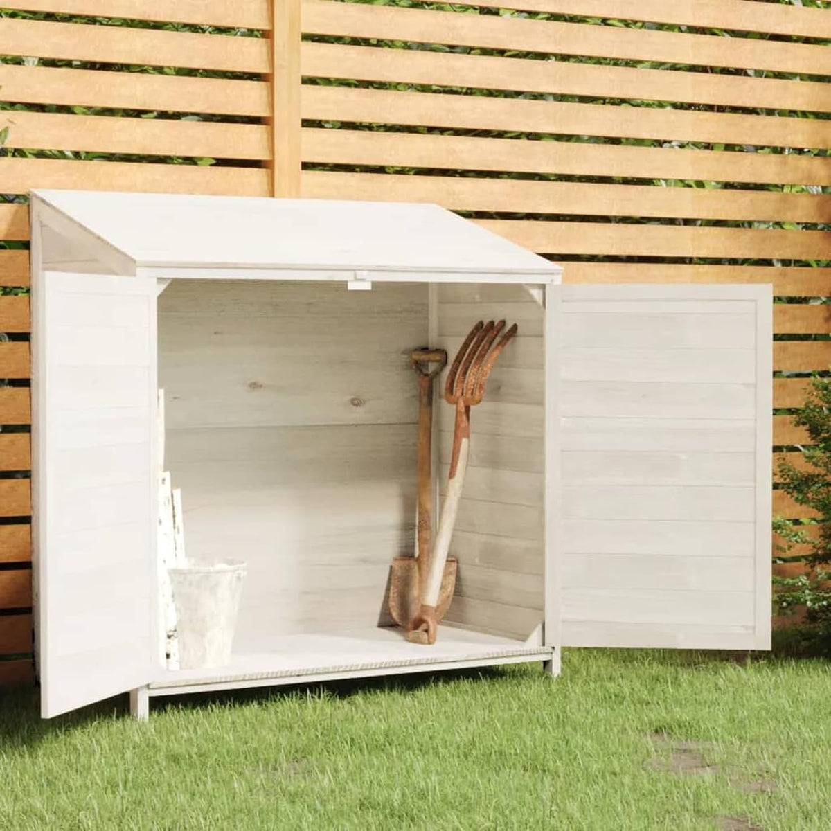 Abris de jardin Rantry | 102 x 52 x 112 cm (l x p x h), bois de sapin massif – blanc