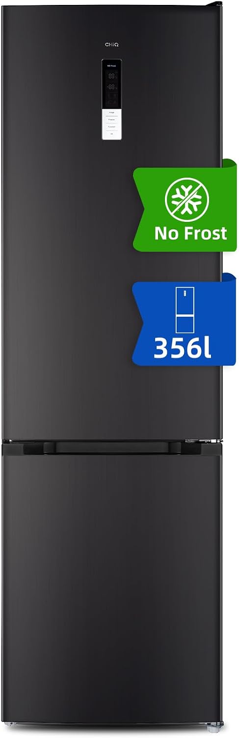 réfrigérateur CHIQ | frigo, 356 L – 96 L | Noir, congélateur combiné – (260 + ) total | Sans givre, Bac à légumes – Tiroirs profonds