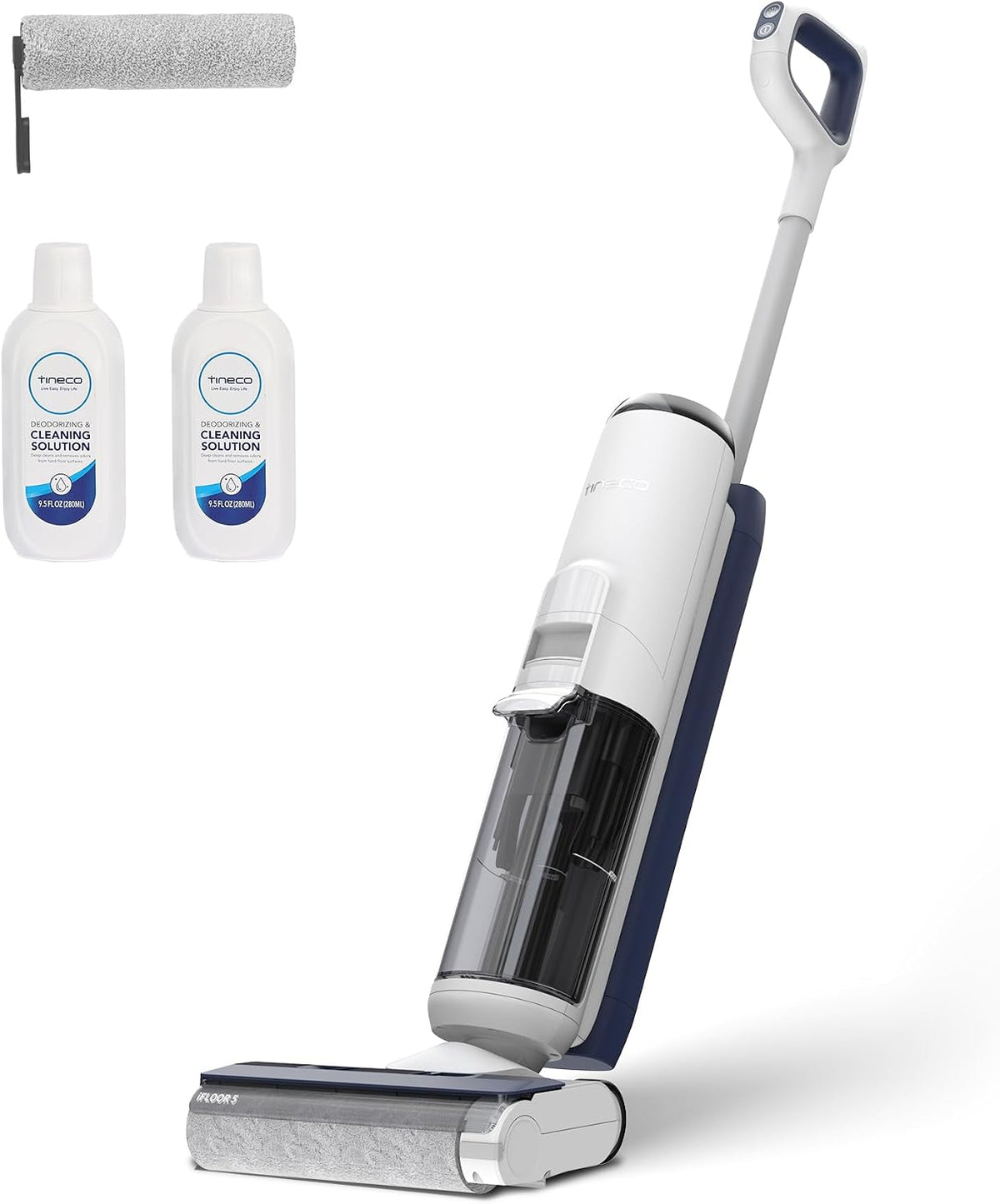 aspirateur eau et poussière Tineco | Blanc/Bleu/Gris, iFLOOR 5 Breeze Complete Aspirateur Laveur – Aspirateur Sec Humide sans Fil pour Sols durs