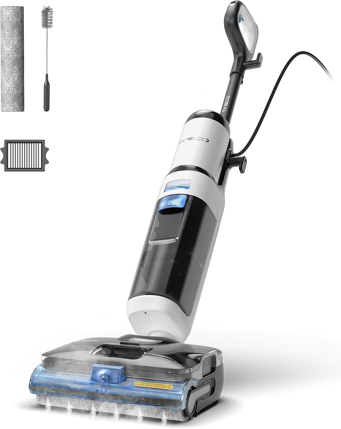 aspirateur balai sans fil Tineco – aspirateur sans fil | Gris/Noir/Blanc, Floor One S6 Stretch Steam Nettoyeur Vapeur