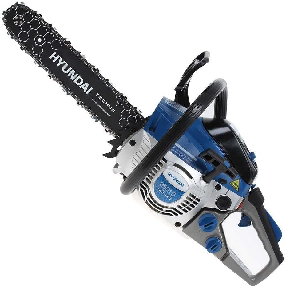 tronçonneuse HYUNDAI – 37,2 - 1,20 kW | 37 cm, 52x1,3x3 – Noir/Bleu/Argent | Motosega 35010 + borsa - 2t cc 35 /8r 1224132