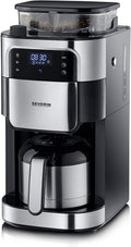 machine à café Severin | 000 W, Noir/Inox – Cafetière avec broyeur intégré 1 | programmable avec minuteur