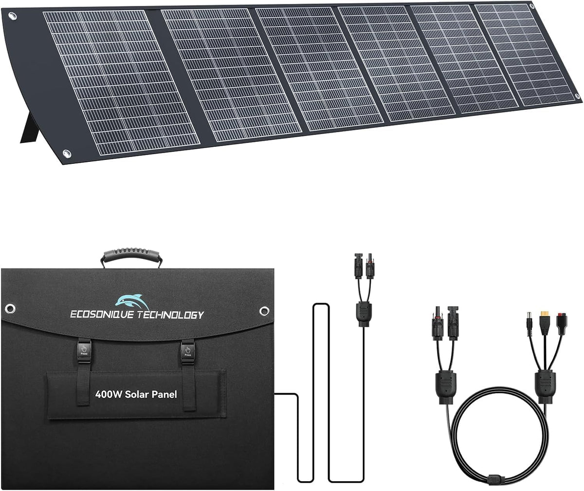 groupe électrogène Ecosonique Technology | 400 W, 40 V – Noir/Gris | Ecosonique Panneau solaire portable MC4