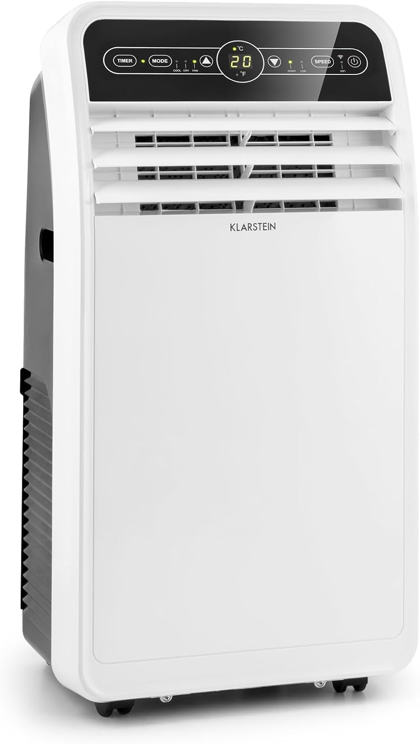 climatiseur portable KLARSTEIN | 9000 BTU, Blanc/Noir – Climatiseur Mobile Silencieux | Smart Climatiseur 4 en 1
