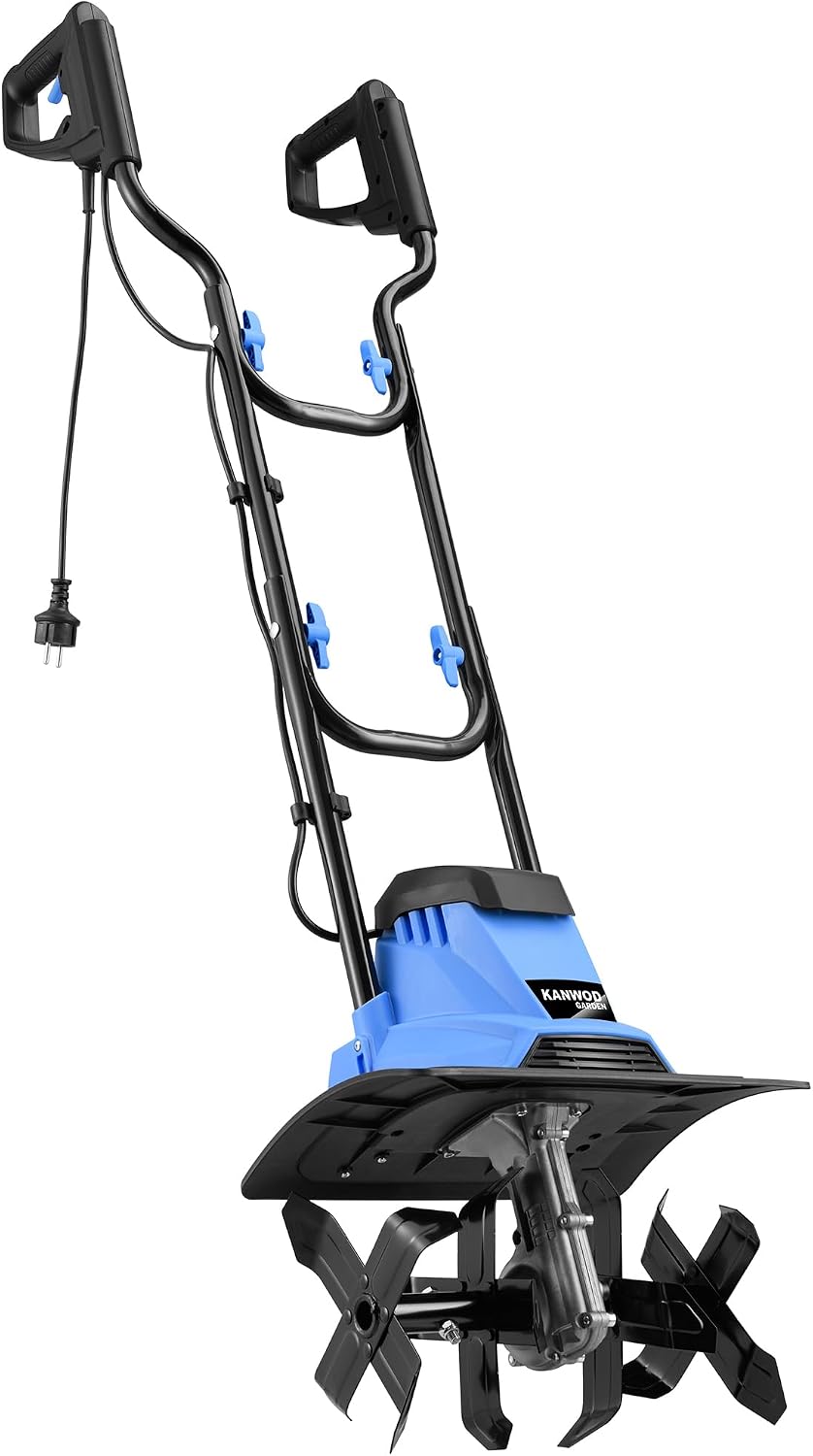 motoculteur KANWOD RELY ON QUALITY | 1500 W, 36 cm – 22 cm | Noir/Bleu, KANWOD Motobineuse Électrique – Largeur & Profondeur de Travail