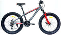 Cyclisme DEPORBIKES – 24 pouces | Gris/Rouge/Noir, Vélo pour enfant 8-12 ans, Vélo de montagne + roues Fat 3.0 + 21 vitesses Shimano + suspension
