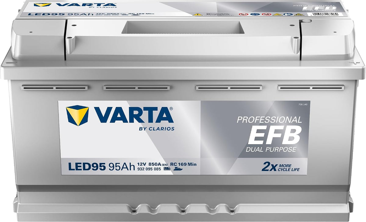 Batteries de voiture Varta – 12 V | 95AH, Gris – Batterie Professional Dual Purpose EFB LED 95 850 AMPS