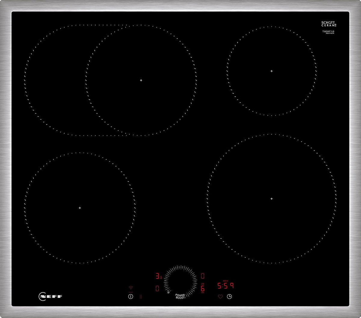 table de cuisson Neff, 60 cm – Noir | T56SHF1L0 N70 Plaque de cuisson vitrocéramique autonome de large, Twist Touch