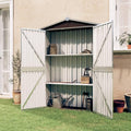 Abris de jardin Gecheer | 116x45x175 cm, acier galvanisé – plastique | marron, Abri de Jardin Acier galvanisé