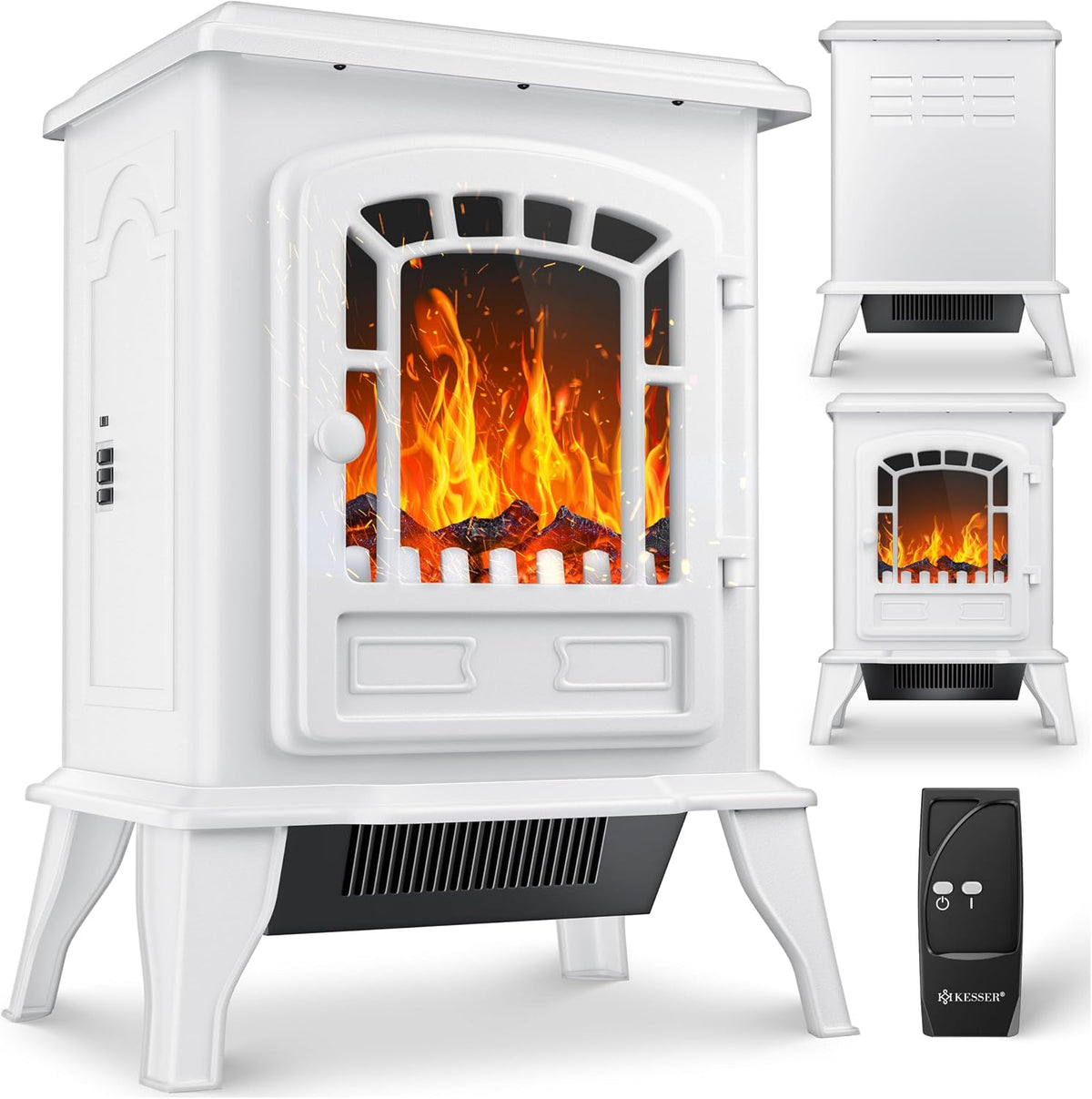 cheminée électrique KESSER – 000 W | Blanc/Noir