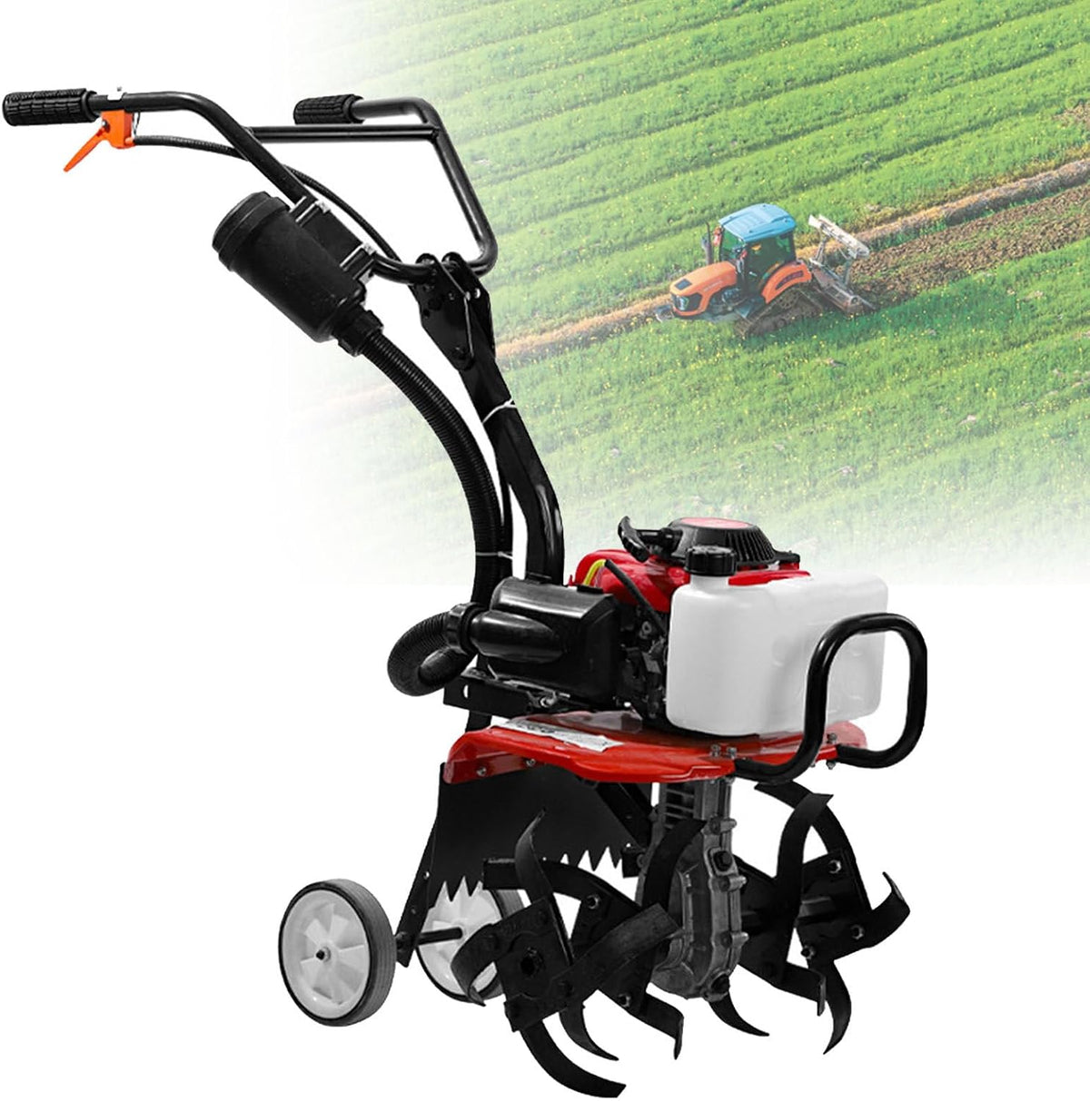 motoculteur Cashwise – 500 tr/min | 1,2 L, 7,8 pouces – Noir/Rouge/Blanc | à essence de jardin, moteur 4 temps