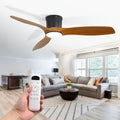 Sofucor Ventilateurs de plafond avec lampe intégrée, 132 cm – Bois/Noir | Ventilateur Plafond avec Lumiere, Dimmable Lampe Ventilateur Plafond LED