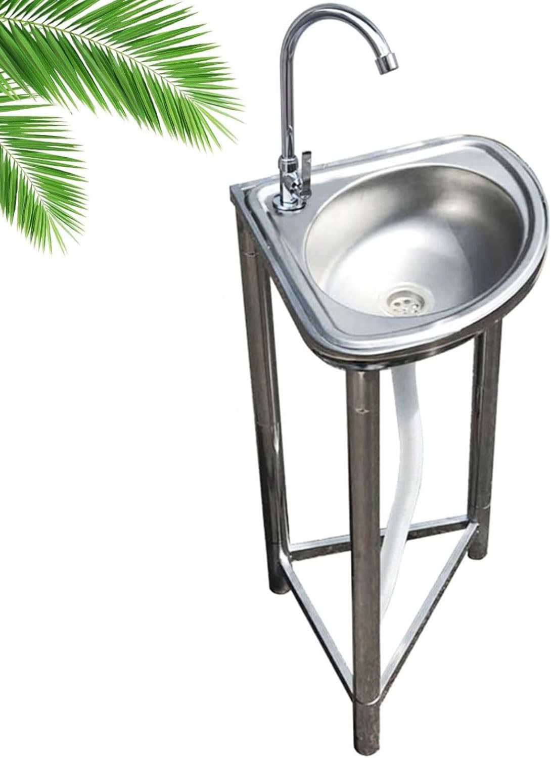 Cuve double GWFBLID – Argent | Évier INOX Autoportant, Évier de Jardin en Acier Inoxydable 1 Cuve – Evier Cuisine