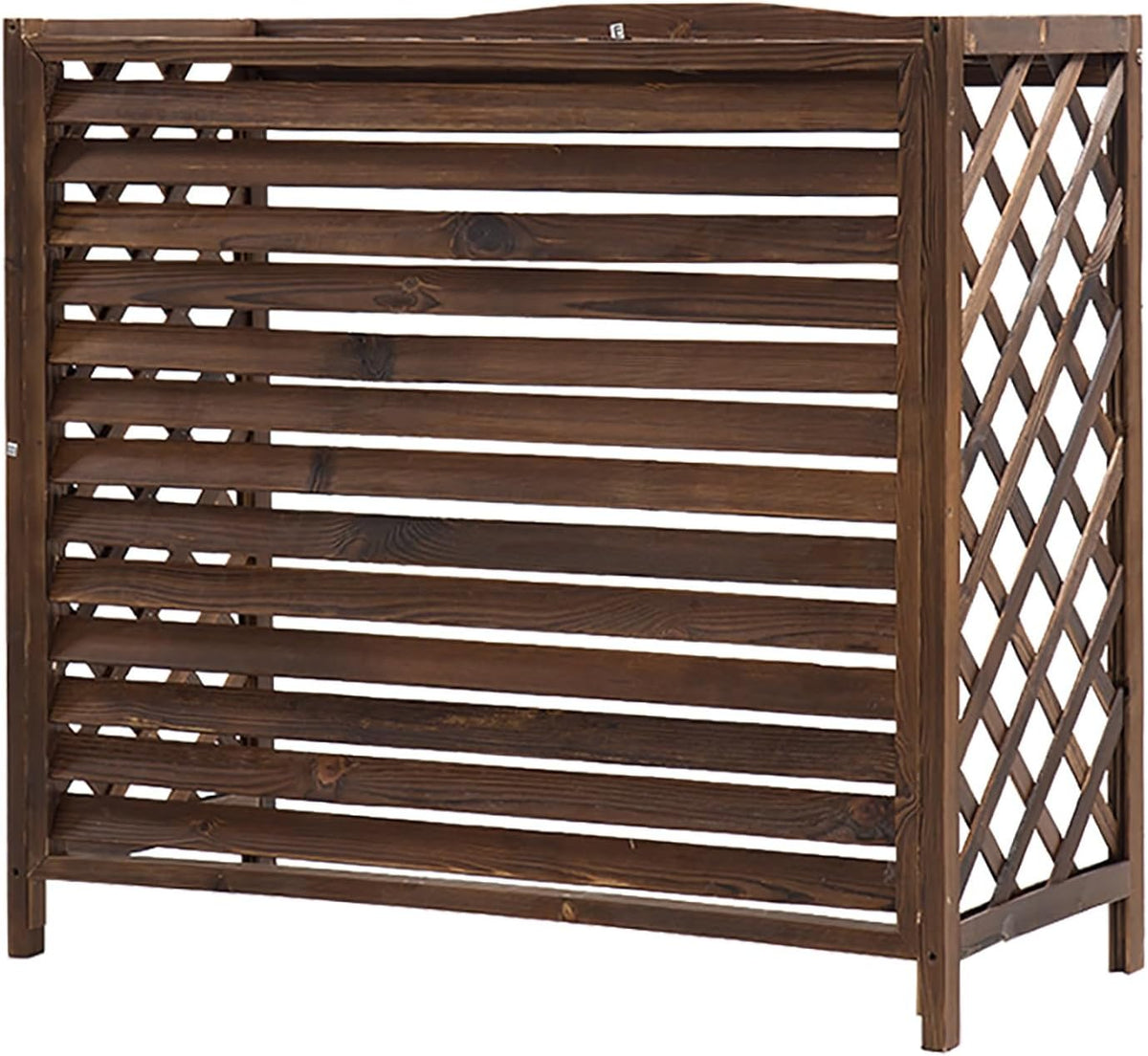 Cache cache climatiseur, climatiseur – 120 x 55 x 160 cm | Brun, Protection Durable pour unité de climatisation extérieure