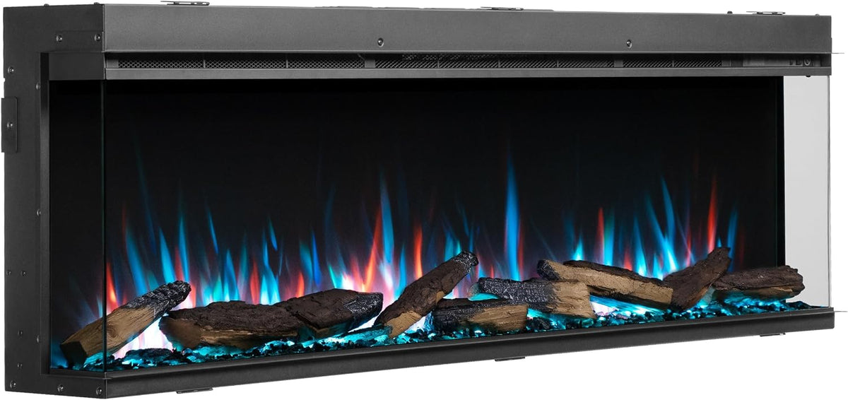 BALDERIA cheminée électrique, Noir – éclairage LED | télécommande programmable, minuterie – Thermostat