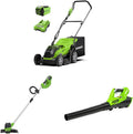 Greenworks Tools tondeuse à gazon, 35 cm – 2 Ah | Vert/Noir, Greenworks sans fil40 V – Tondeuse | kit Combo souffleur Comprenant Une Batterie et Un