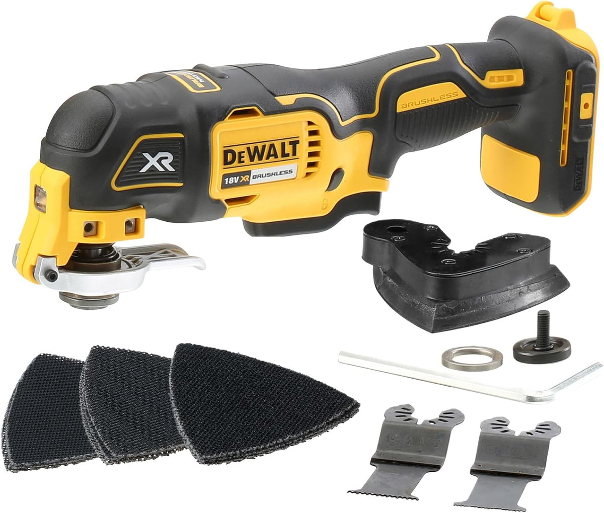 DEWALT Outils oscillants, 18 V – Noir/Jaune | Outil multifonction oscillant sans fil Brushless XR, DCS355N-XJ