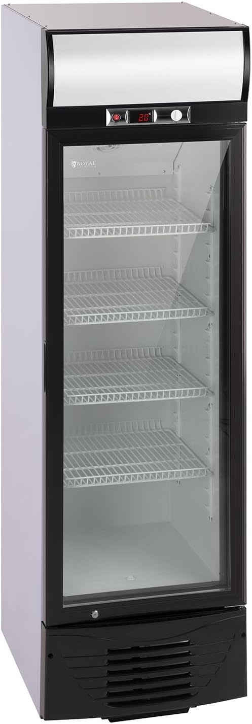 réfrigérateur Royal Catering | 278 litres, Noir/Blanc – Frigo à Boissons Bar Vitrine RCGK-W278 (contenance | capable de stocker 198 cannettes