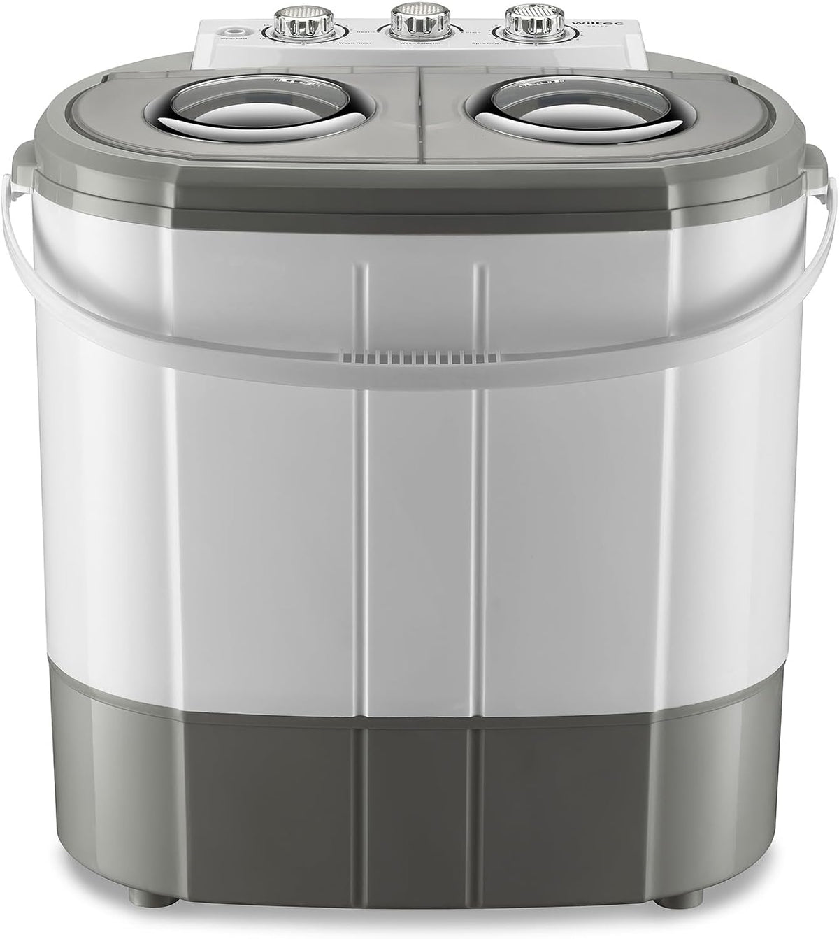 lave-linge WilTec – 60 x 36 x 60 cm | 3 kg, 2 kg – 135 W | Gris/Blanc, Mini machine à laver et sèche-linge – Capacité de lavage de /d'essorage
