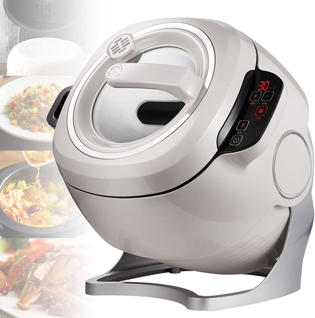 SHENGSHIYU Robots multifonctions, 310 × 370 × 365 mm – 6 L | 2000 W, Blanc/Gris – 3 Niveaux de Puissance & Minuterie Ajustable