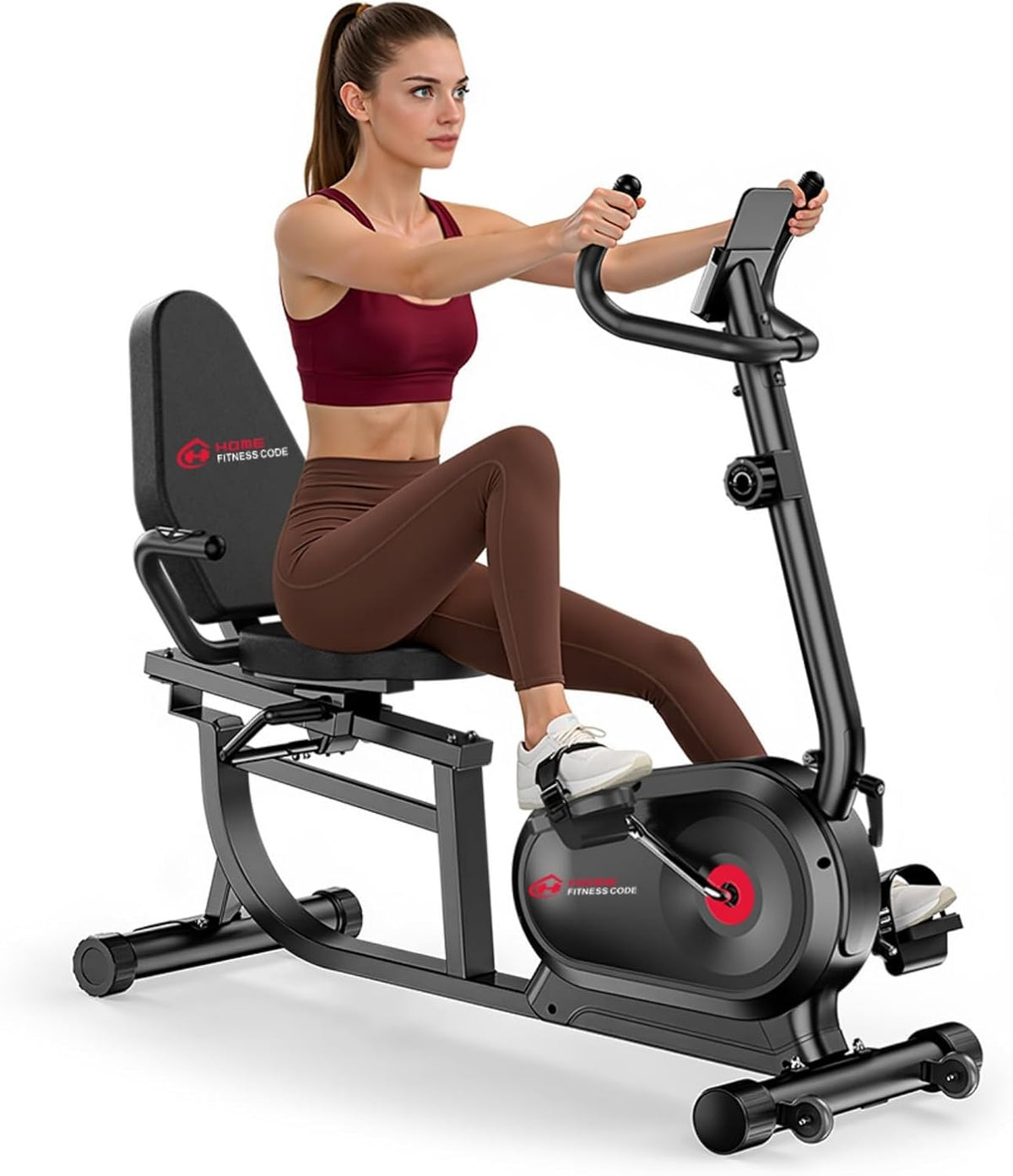 Cardio-training GartistGo – 150 kg | Noir, ergomètre avec dossier et écran LCD – poignées de fréquence cardiaque