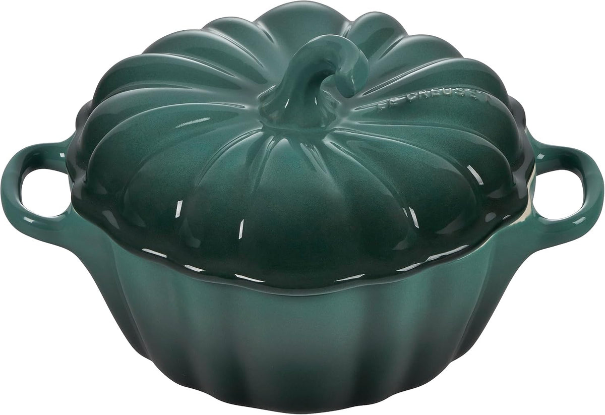 Cocottes Le Creuset Cocotte Citrouille – 355 ml | Vert, LE CREUSET Petite cocotte en céramique en forme de citrouille
