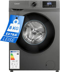 Bomann lave-linge, 8 kg – 1400 tr/min | Gris, Machine à laver – moteur 10 ans | Moteur onduleur robuste, silencieux et durable