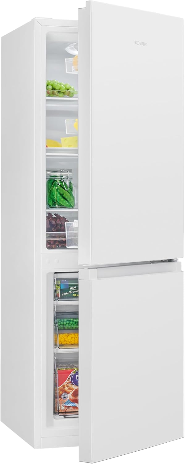 réfrigérateur Bomann – frigo | 175 L, Blanc – et congélateur | Contrôle de la température en continu, Charnières de porte à droite