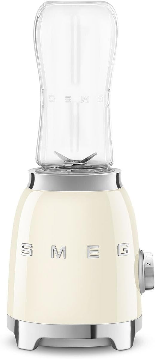 blender Emulsionneur SMEG MFF11CREU | 600 ml, 300 W – Crème | Mini- PBF00CREU, 2 Niveaux de Vitesse – Blocage Moteur de Sécurité
