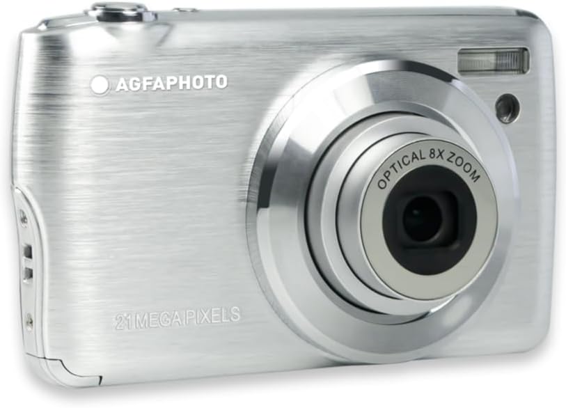 AgfaPhoto batterie, Argent – Realishot DC8200 - Appareil Photo Numérique Compact Cam | Vidéo Full HD, Ecran LCD 2.7''