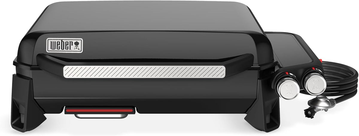 plancha Weber | 56 cm, 56 x 41 cm – Noir | SLATE GP / 2 brûleurs, chaleur uniforme jusqu'au bord – jusqu'à 260 °C